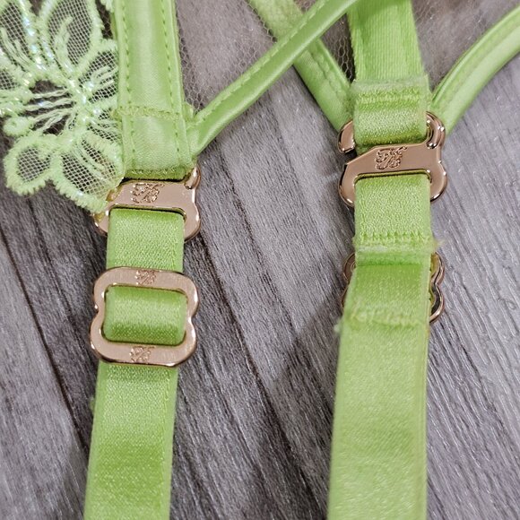 NWT Honey Birdette Amelie Lime Garter Belt Suspender Size M - Picture 4 of 5